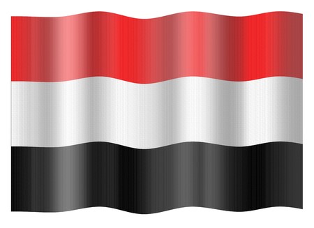 Yemen national flag. Illustration on white backgroundの写真素材