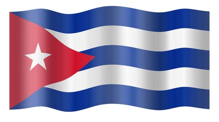Flag of Cuba. Illustration over white backgroundの写真素材