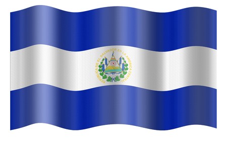 Flag of Salvador. Illustration over white backgroundの写真素材