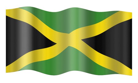 Flag of Jamaica. Illustration over white backgroundの写真素材