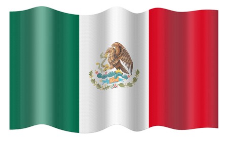 Flag of Mexico. Illustration over white backgroundの写真素材
