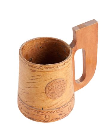 wooden beer mug.の写真素材