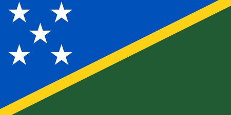 Flag of Solomon Islands. Illustration over white backgroundの写真素材