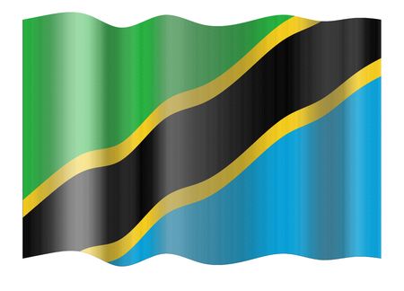 Flag of Sierra Tanzania. Illustration over white backgroundの写真素材