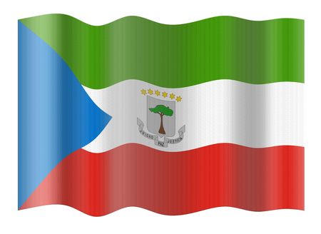 Flag of Equatorial Guinea. Illustration over white backgroundの写真素材