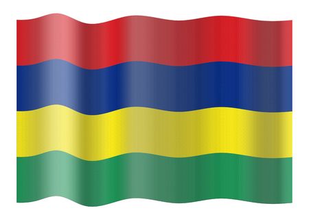 Flag of Mauritius . Illustration over white backgroundの写真素材
