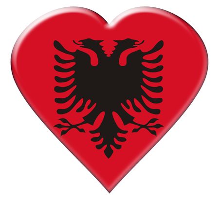 Icon of Albania national flag. Illustration on white backgroundの写真素材
