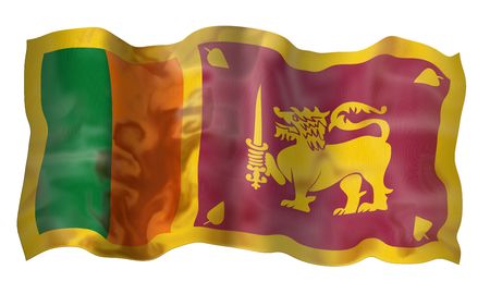 Vintage Flag of Sri Lanka. Illustration over white backgroundの写真素材
