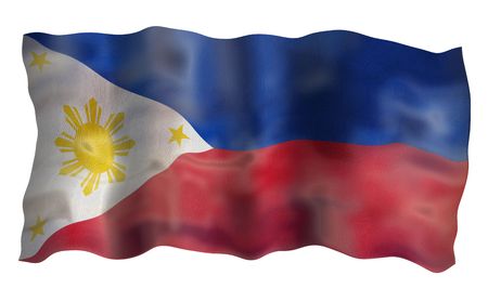 Vintage Flag of Philippines. Illustration over white backgroundの写真素材