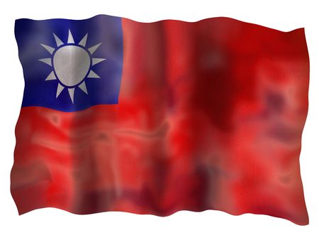 Vintage Flag of Taiwan. Illustration over white backgroundの写真素材