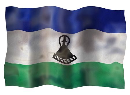 Vintage Flag of Lesotho. Illustration over white backgroundの写真素材