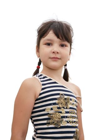 Little girl isolated over white backgroundの写真素材