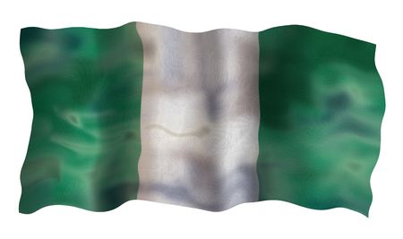 Vintage Flag of Nigeria. Illustration over white backgroundの写真素材