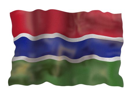 Vintage Flag of Gambia. Illustration over white backgroundの写真素材