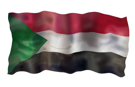 Vintage Flag of Sudan. Illustration over white backgroundの写真素材