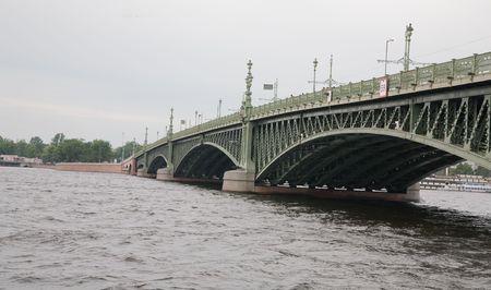 View of St. Petersburg, Russia. Troitskiy bridgeの写真素材