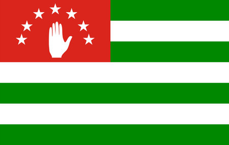 Abhazia national flag. Illustration on white backgroundのイラスト素材