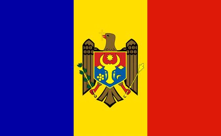 Moldavia national flag. Illustration on white backgroundの写真素材