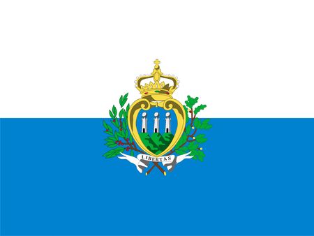 San Marino national flag. Illustration on white backgroundの写真素材