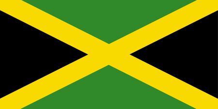 Flag of Jamaica. Illustration over white backgroundの写真素材