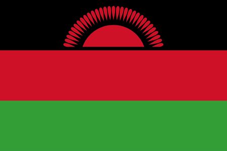 Flag of Malawi. Illustration over white backgroundの写真素材