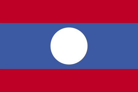 Laos national flag. Illustration on white backgroundのイラスト素材