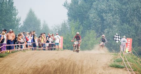 VLADIMIR, RUSSIA - AUGUST 7: XX International motocross in Vladimir for prizes of Tochmash factory, August, 7, 2010 in Vladimir, Russia. のeditorial素材