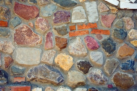 surface of vintage stone wall at old houseの写真素材