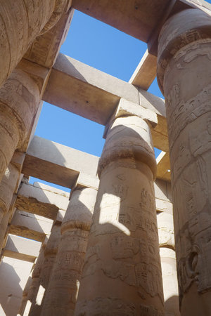 Columns of Karnak Temple at Luxor, Egypt