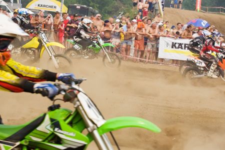 VLADIMIR, RUSSIA - AUGUST 7: XX International motocross in Vladimir for prizes of Tochmash factory, August, 7, 2010 in Vladimir, Russiaのeditorial素材