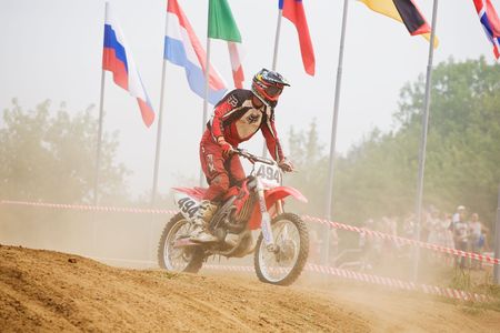 VLADIMIR, RUSSIA - AUGUST 7: XX International motocross in Vladimir for prizes of Tochmash factory, August, 7, 2010 in Vladimir, Russia.のeditorial素材