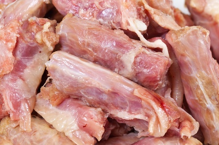 Chicken offal. Closeup of  raw chicken neckの写真素材