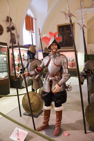 MALTA, VALETTA - DECEMBER 17: Grand Master Palace Armoury is one of the biggest museums of knights time. December 17, 2010 in Valetta, Malta.Knights in Armoursのeditorial素材