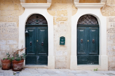 Entrance to  home  in old European town  の写真素材
