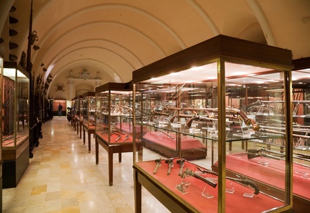 MALTA, VALETTA - DECEMBER 17: Grand Master Palace Armoury is one of the biggest museums of knights time. December 17, 2010 in Valetta, Malta.medieval handgunsのeditorial素材