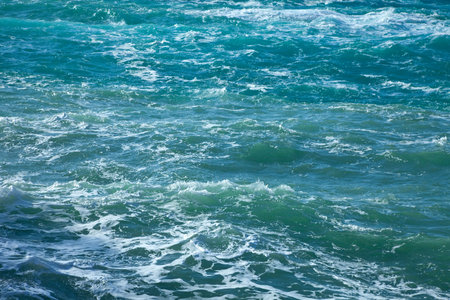 Surface of sea wave during wind at Mediterranean 