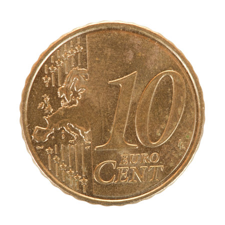 ten euro cent coin. Isolated on white background