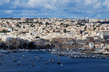 View of Msida and Msida Creek. Maltaの写真素材