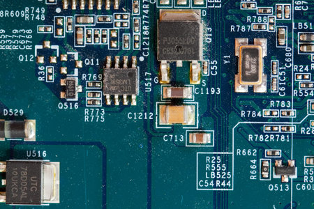 Detail of the front view of circuit board