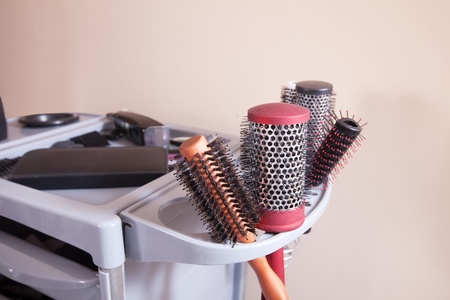 hairdresser tools in hair salonの写真素材