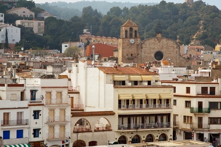 Old picturesque streets of Tossa de Mar, Spainの写真素材
