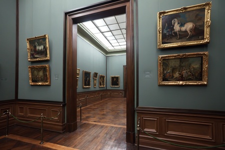 DRESDEN, GERMANY - NOVEMBER 18: Old Masters Picture Gallery  in November 18, 2011 in Dresden, Germany. Each year the gallery has more than half a million peopleのeditorial素材