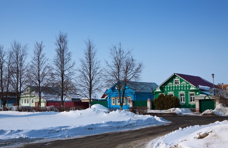 Street at Suzdal in winter, Russiaのeditorial素材