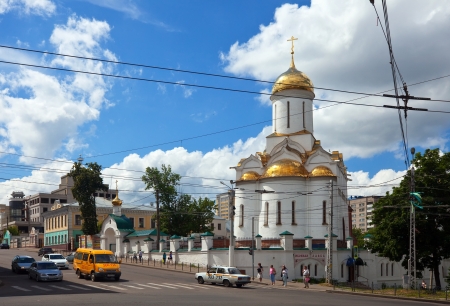 IVANOVO, RUSSIA - JUNE 27: View of Ivanovo on June 27, 2012 in Ivanovo, Russia.In 2000 construction began on the temple of the Holy Trinity. Now the final stage of constructionのeditorial素材