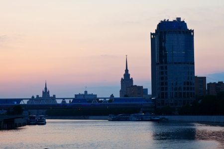 View of Moscow. Moskva River in summer morning の写真素材