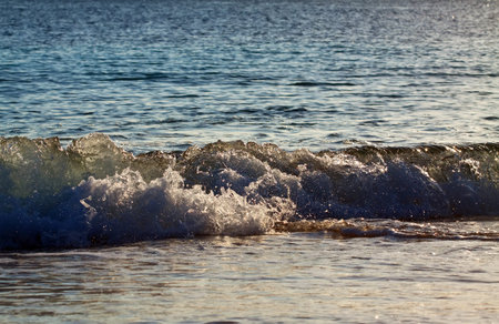  sea wave during wind  in sunny day
