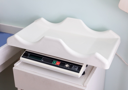 electronic baby scale in clinicの写真素材