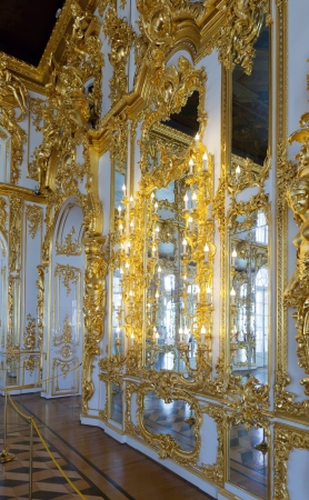 ST.PETERSBURG, RUSSIA - AUGUST 2: Interior of Catherine Palace in August 2, 2012 in St.Petersburg, Russia. The former imperial palace.  Building is laid in 1717 on orders of Catherine I. Now a museumのeditorial素材