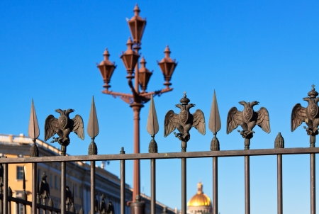 View of Saint Petersburg. Details of fence at Palace Squareの写真素材