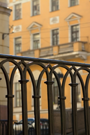 View of Saint Petersburg  Details of  embankment fenceの写真素材